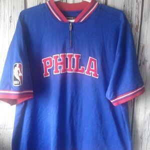 Philadelphia 76ers VTG Reebok Hardwood Classics 1/4 Zip S/S Pullover (3XL)